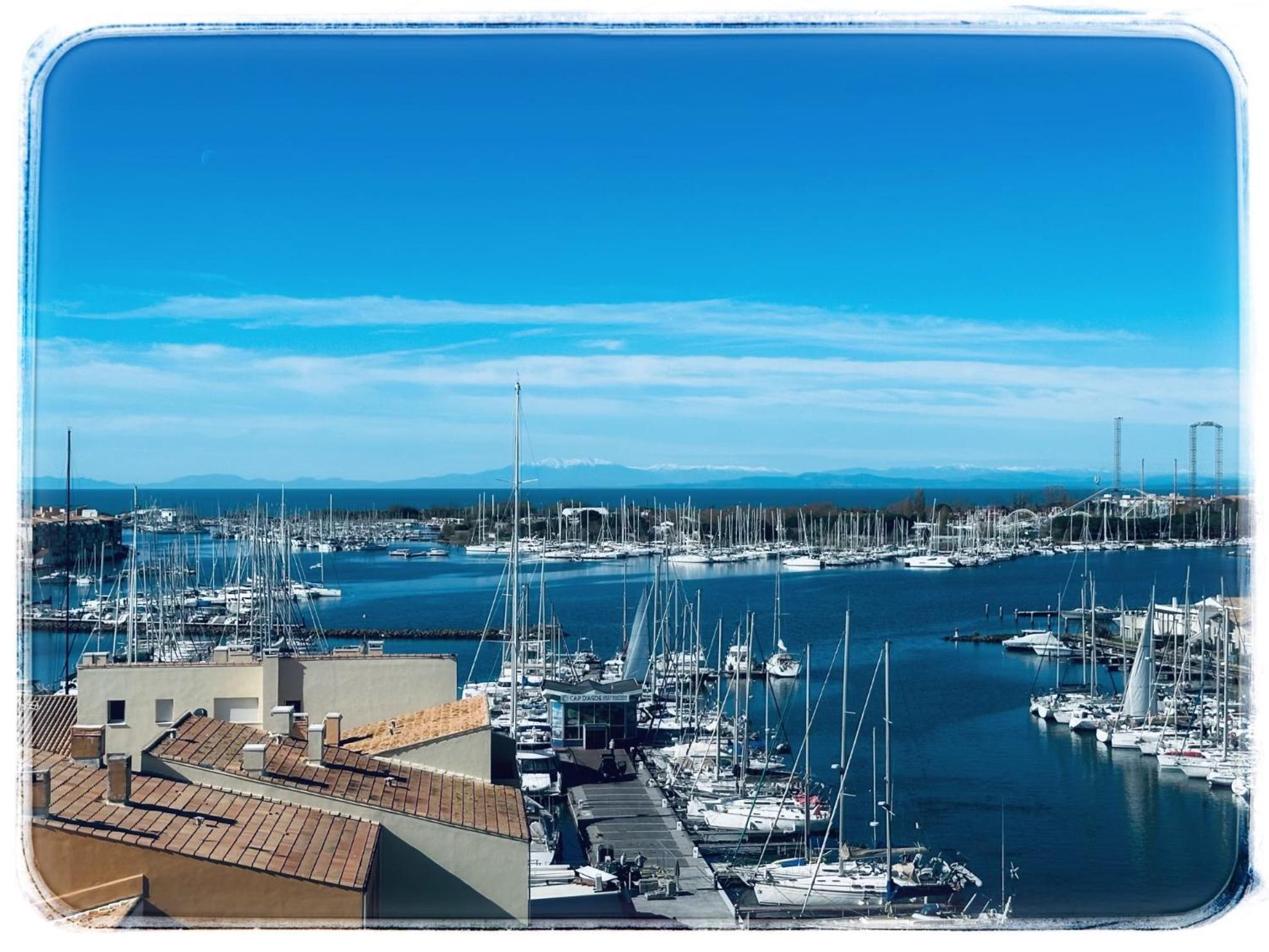 Centre Port,Vue Panoramique,Clim,Balcon,Wifi Lägenhet Agde Exteriör bild