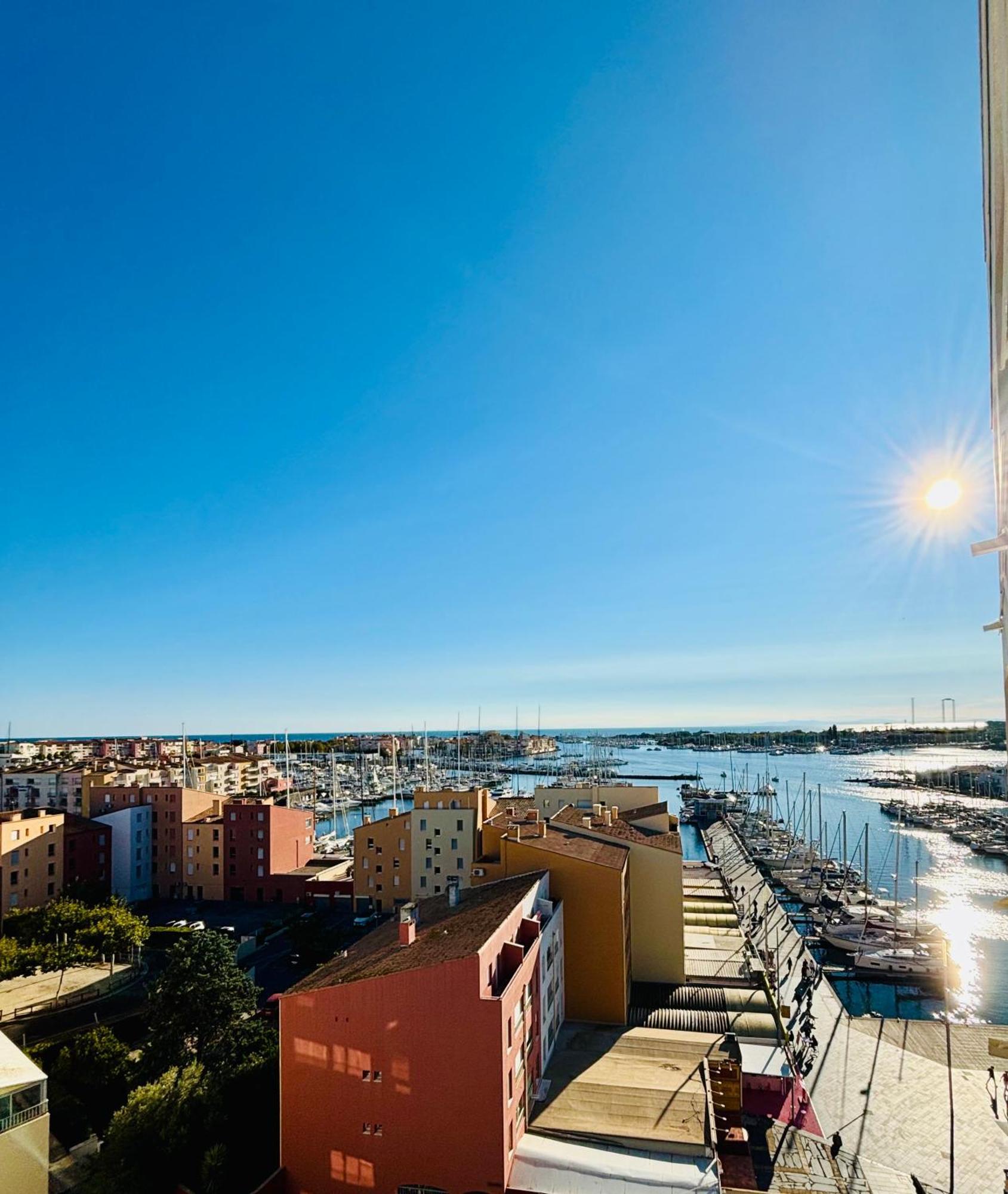 Centre Port,Vue Panoramique,Clim,Balcon,Wifi Lägenhet Agde Exteriör bild
